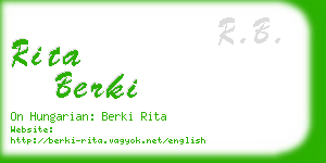 rita berki business card